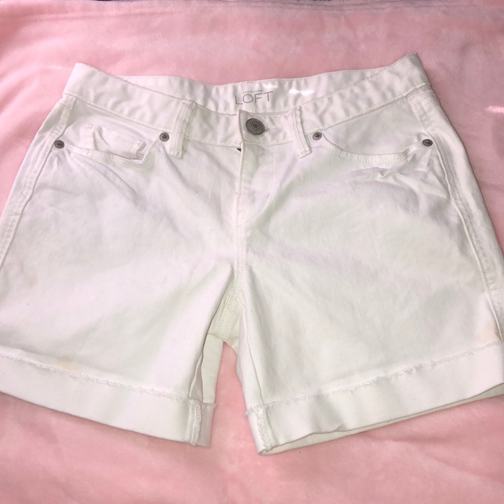 White Loft Jean Shorts
